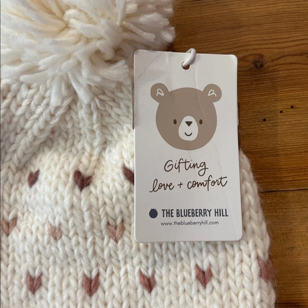 New! BLUEBERRY HILL 2T - 5T Cinnamon Sawyer Hat in Retro Heart Print Chunky
